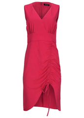 Ruched Side High Low Dress Persian Red