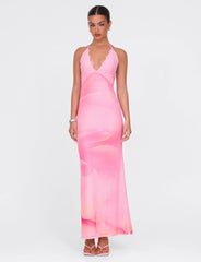DENAE MAXI DRESS PINK FLORAL PINK BLOSSOM