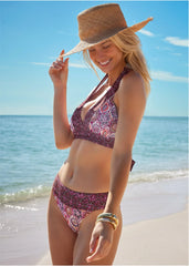 Triangle Halter Top Royal Mosaic