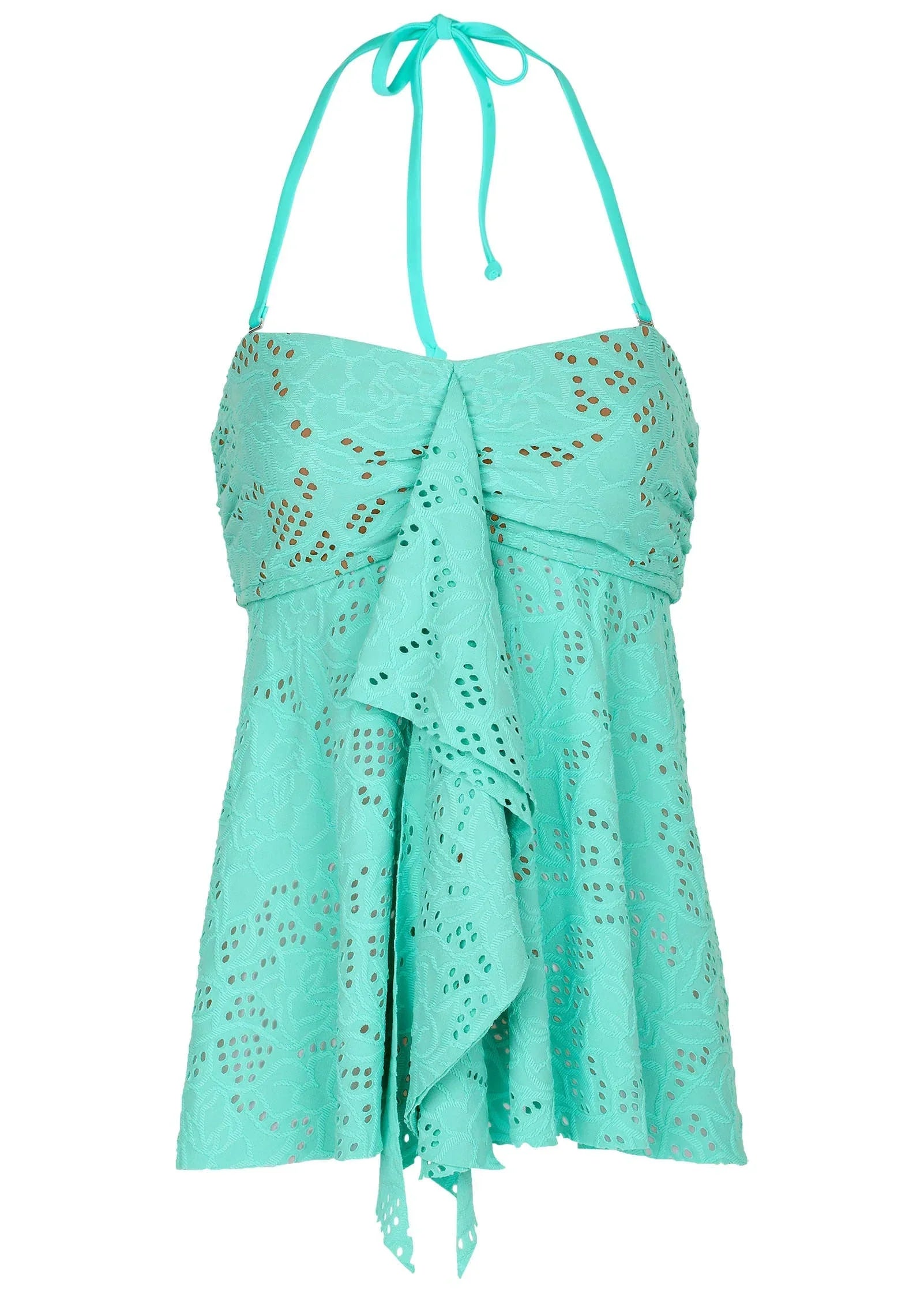 Lace Lanai Bandeau Tankini Top Light Teal