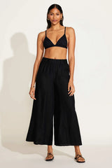 Tallows Linen Wide Leg Pant Black EcoLinen