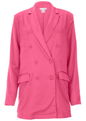 Double Breasted Blazer Hot Pink