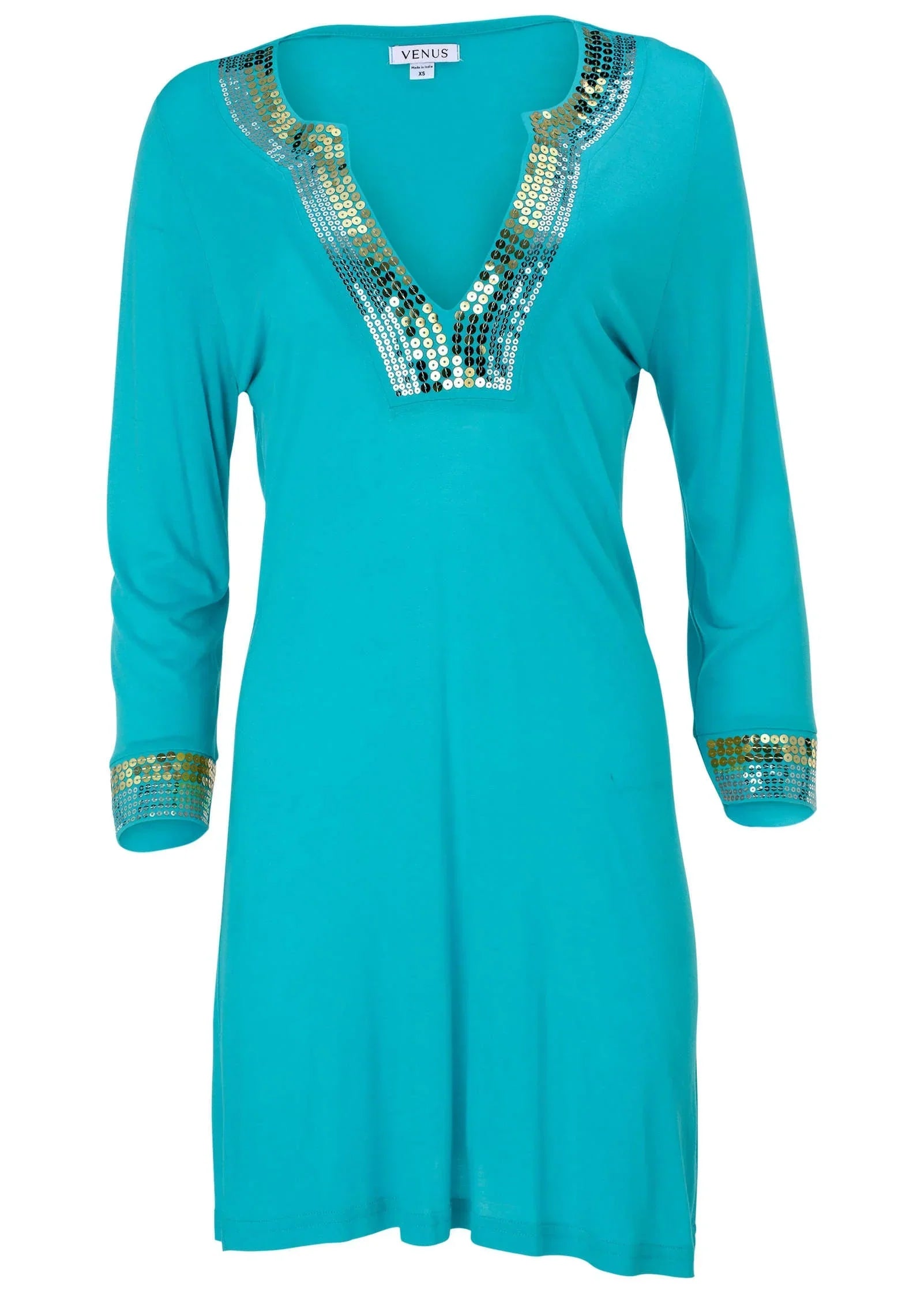 Sequin Cover Up Dress Aqua Reef