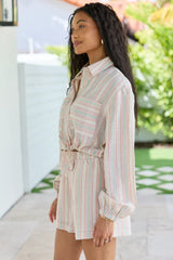 Dream Destination Striped Long Sleeve Top and Shorts Set FINAL SALE