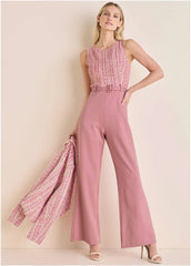 Tweed Belted Jumpsuit Polignac