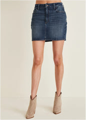 Denim Mini Skirt Medium Wash