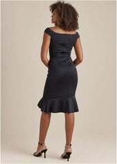 Ruffle Detail Dress Black