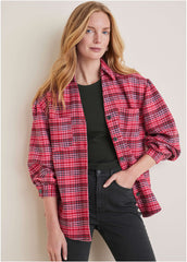 Plaid Shacket Red Multi