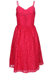 Lacquered Lace Midi Dress Azalea