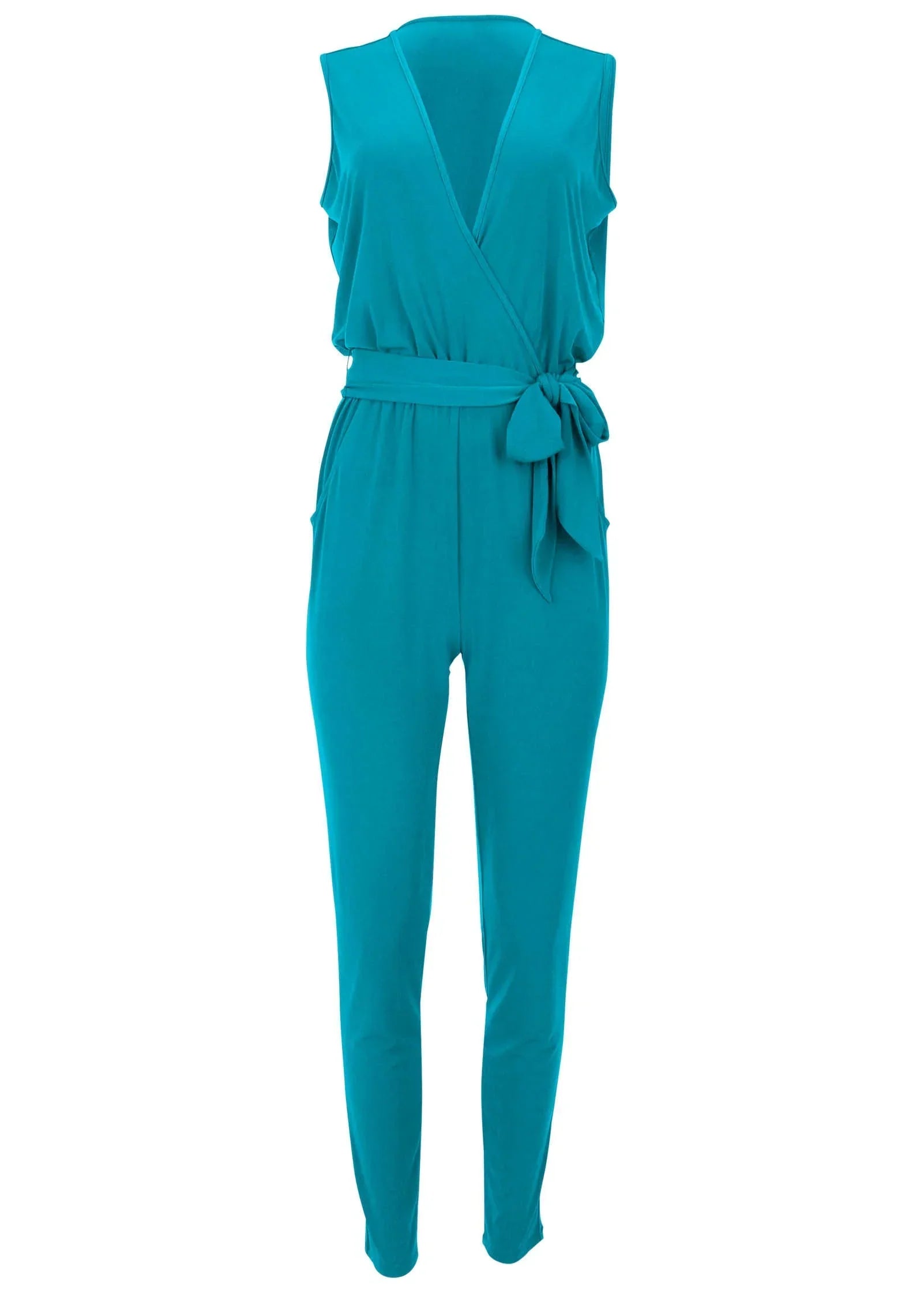 Wrap Tie Jumpsuit Teal