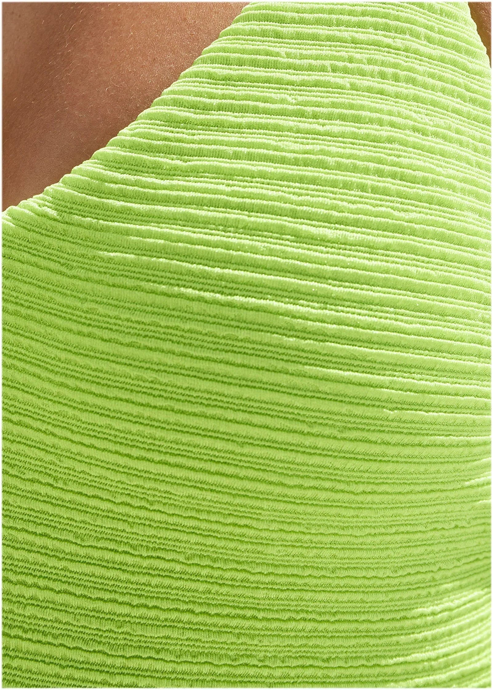 Textured High Leg One Piece Bright Lime Green