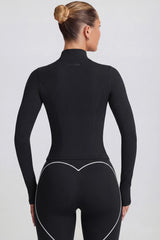 Soft Active Zip Up Jacket in Black