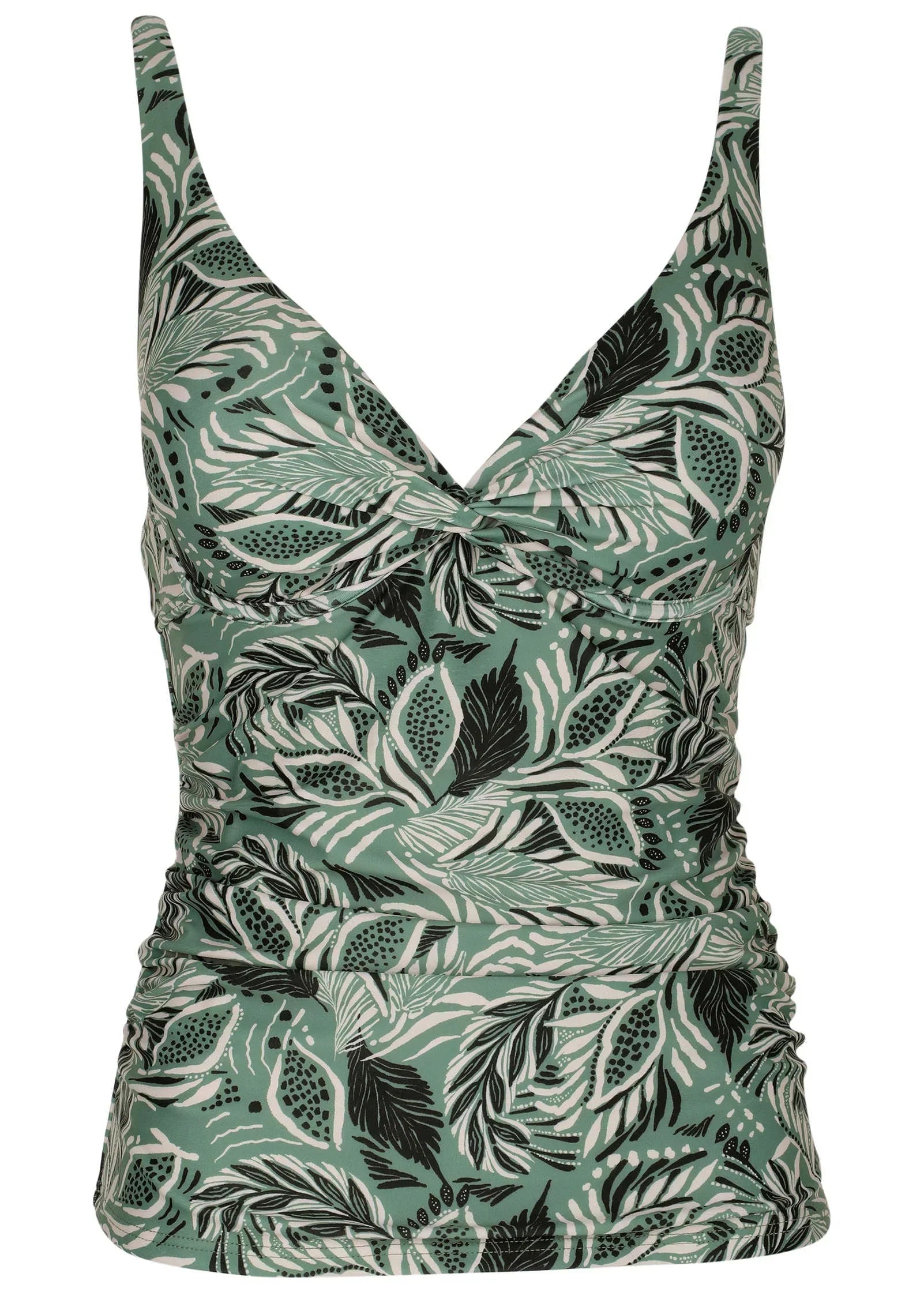 Paros Underwire Tankini Top Sketchy Palms