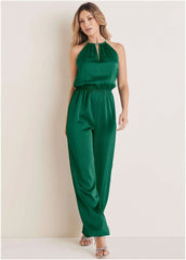 Hammered Satin Jumpsuit Aventurine