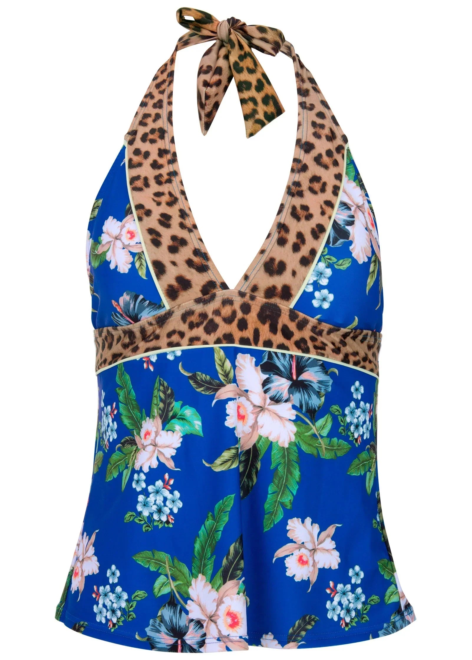 Athens Halter Tankini Top Ocean Floral