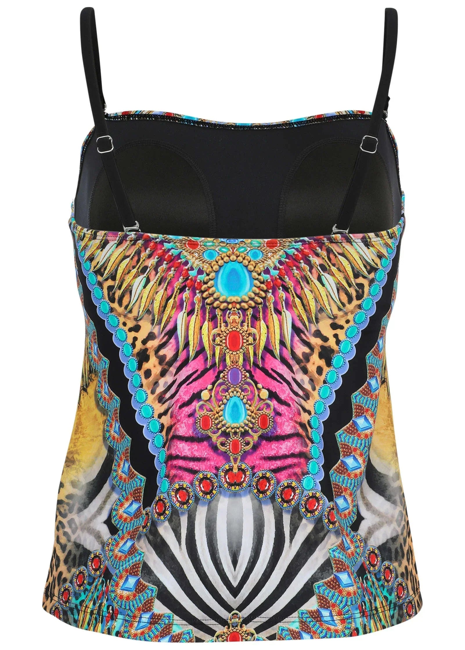 San Juan Bandeau Tankini Top Mirrored Jungle