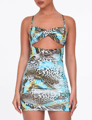 VERA MINI DRESS MULTI ANIMAL BUTTERFLY ANIMAL