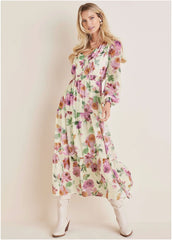 Tiered Floral Maxi Dress Chalet Bouquet