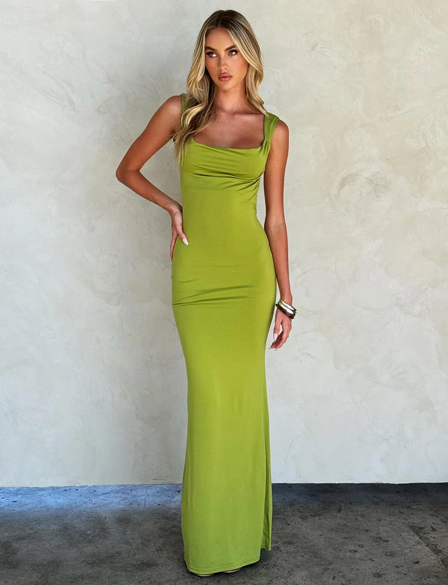 MORANA DRESS GREEN PASTEL GREEN