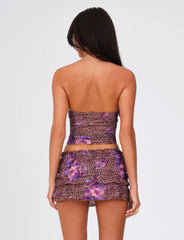 HOLLIS TOP NEUTRAL FLORAL FLORAL LEOPARD