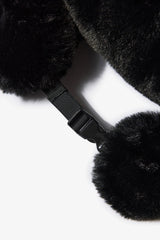 Faux Fur Trapper Hat in Black
