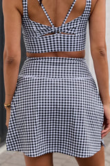 Active State Black Gingham Active Skirt