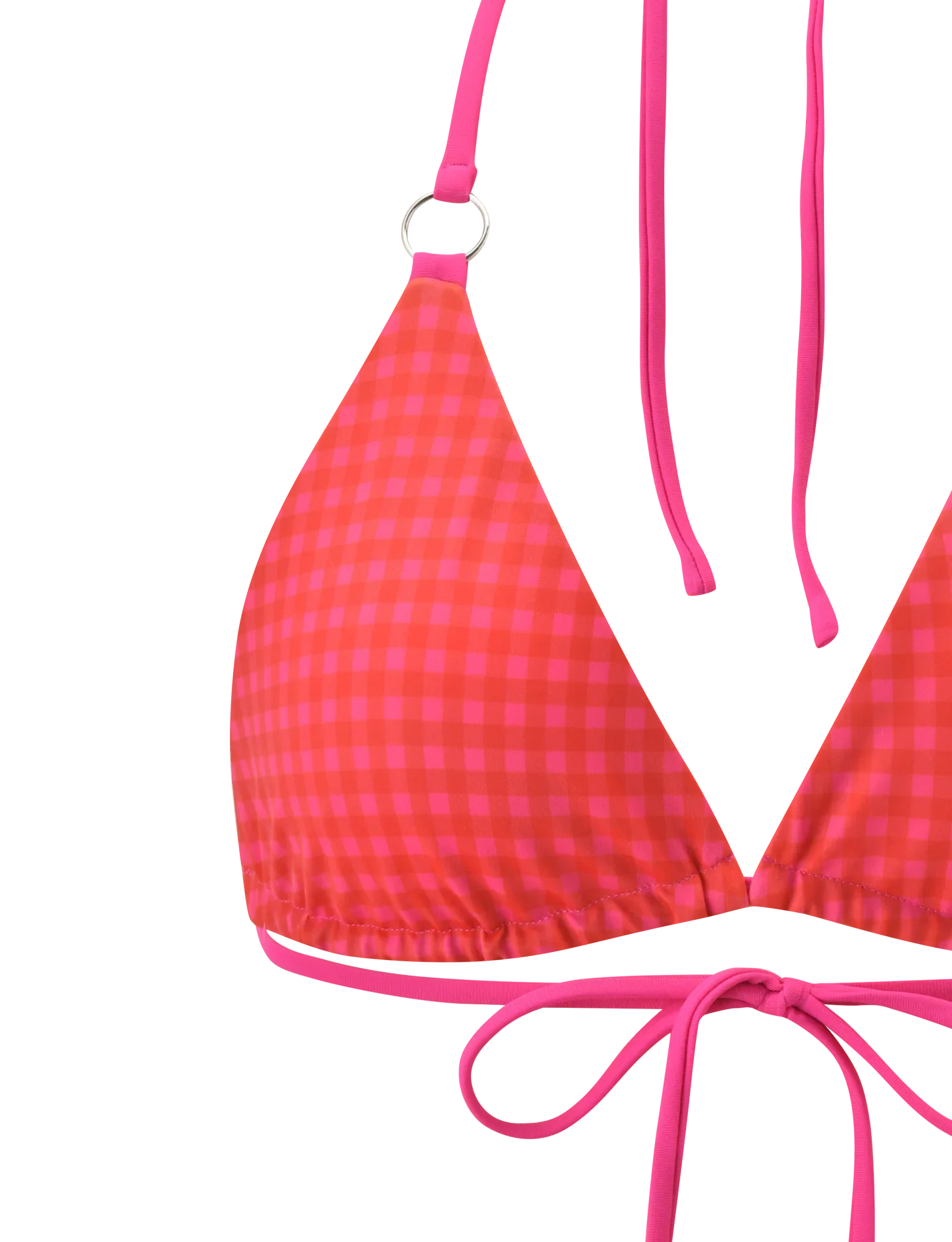 AYANNA REVERSIBLE BIKINI TOP GINGHAM AND RESORT PLAID