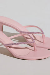 Heeled Sandal in Blush Pink