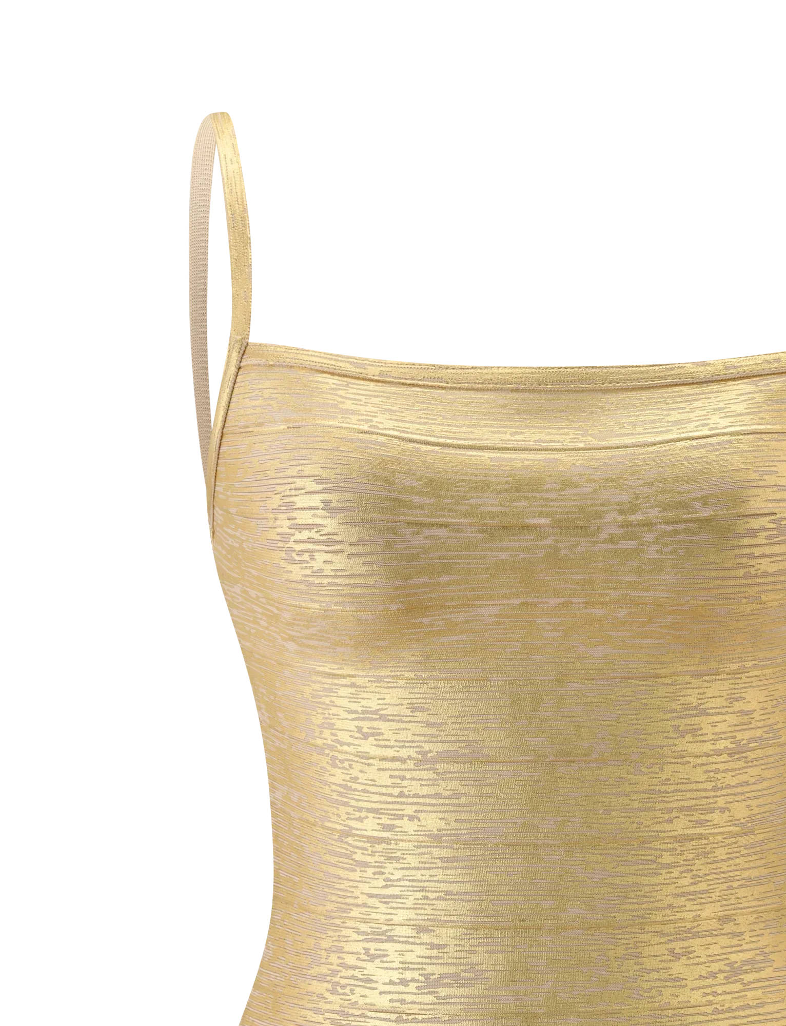 MIDORI METALLIC BANDAGE DRESS GOLD