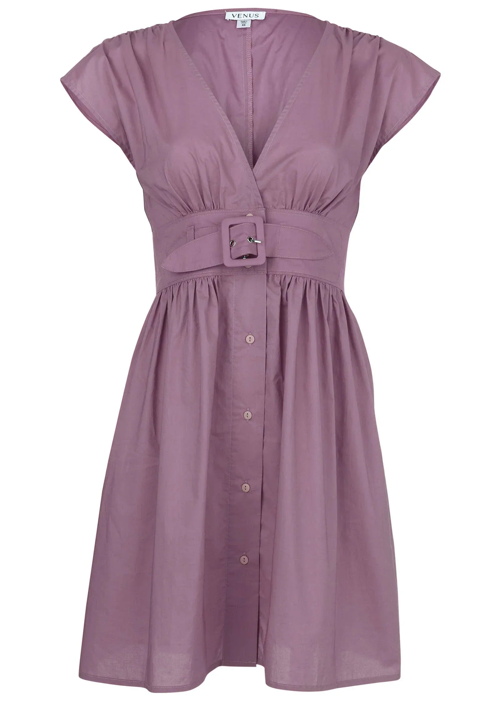 Belted Poplin Mini Dress Valerian