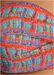 Lurex Rib Amalfi Bandeau Top Tweedy Plaid