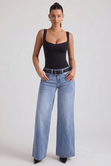 Low Rise Wide Leg Jeans in Vintage Wash