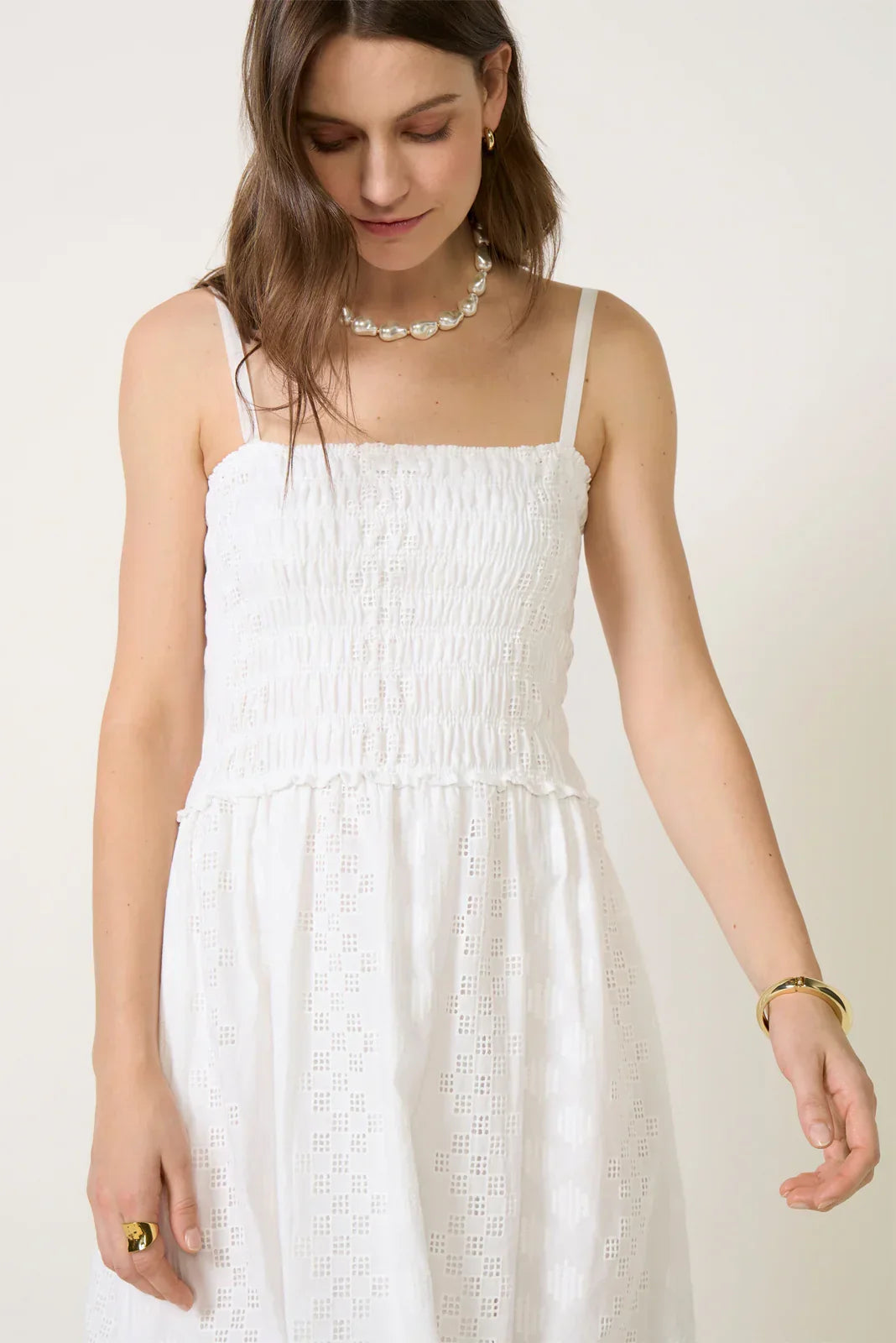 Kyleah Geo Eyelet Dress