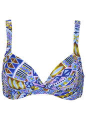 St Lucia Twist Bikini Top Aztec Patchwork