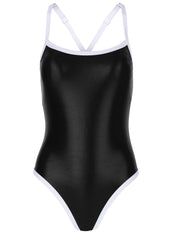 Liquid Leather One Piece Black White