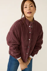 Cranberry Juice Quilted Jacket