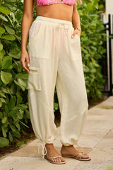 Gwen Cream Gauze Harem Pant