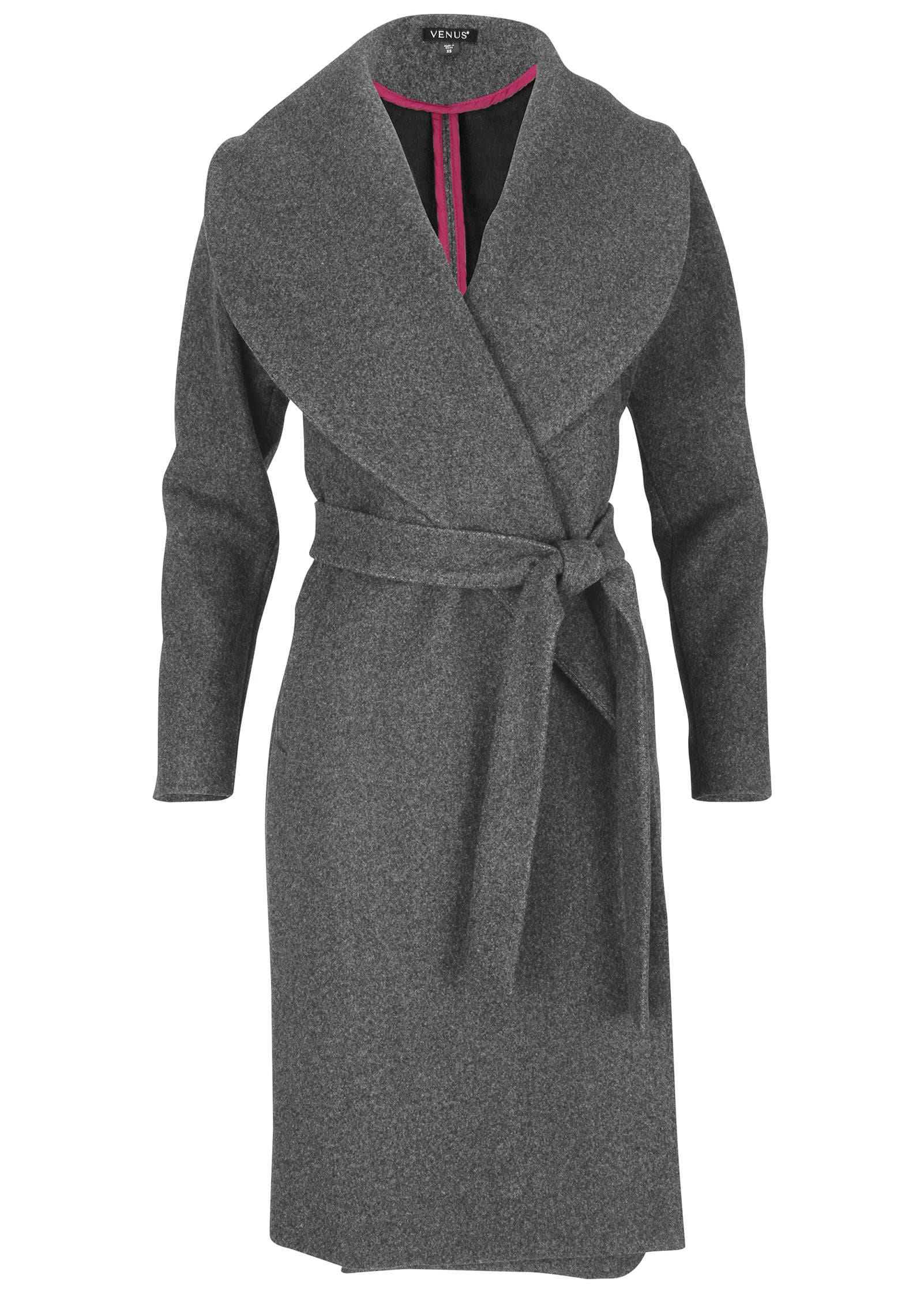 Robe Wrap Coat Dark Heather Grey