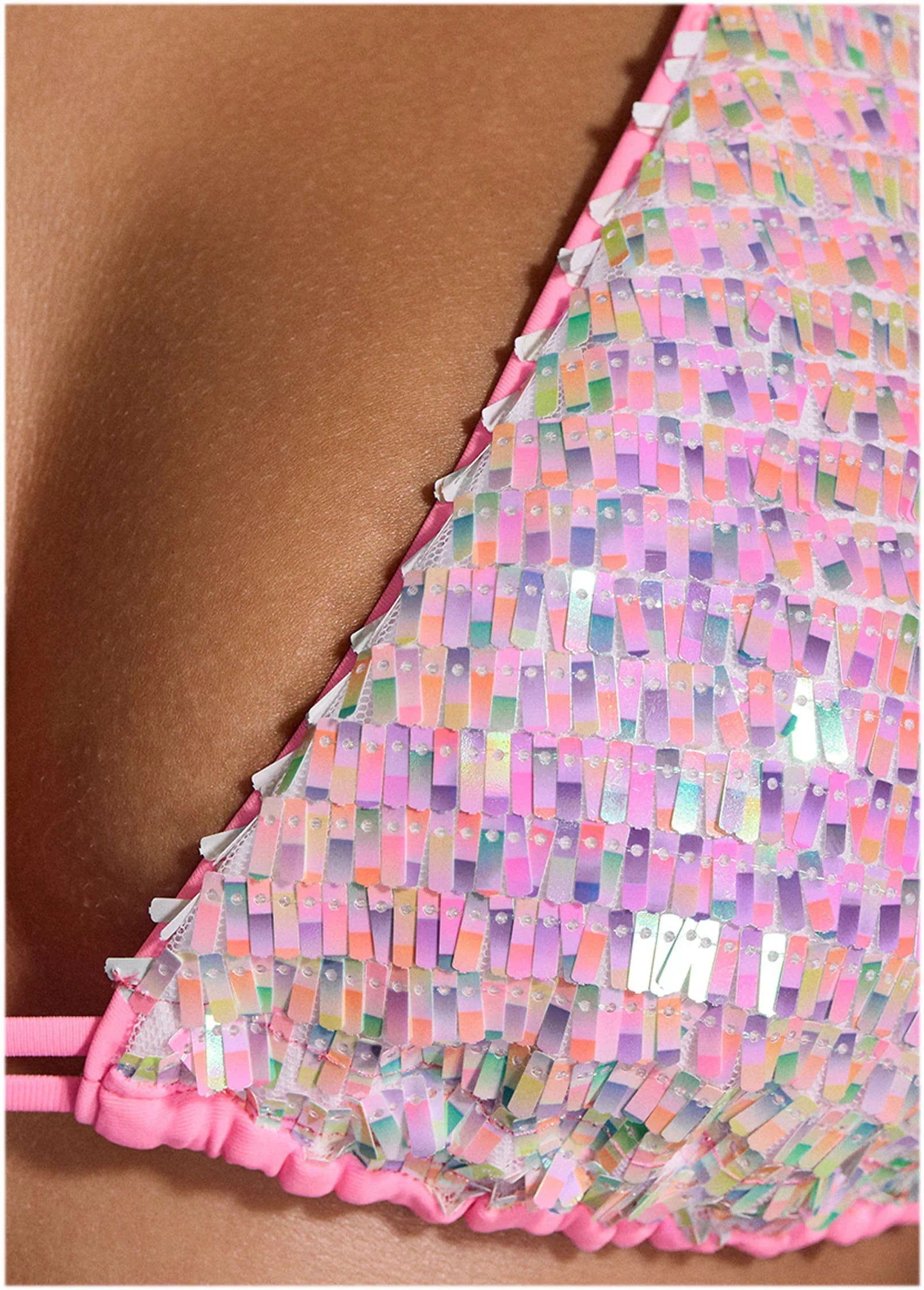 Getaway Glitz Bikini Top Pink Multi
