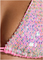 Getaway Glitz Bikini Top Pink Multi