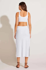 The Icon Cutout Dress White Organic Rib