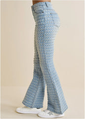 Laser Flare Leg Jeans Light Wash