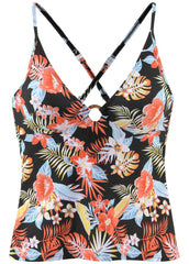 Halter Tankini Top Red Yellow Tropic