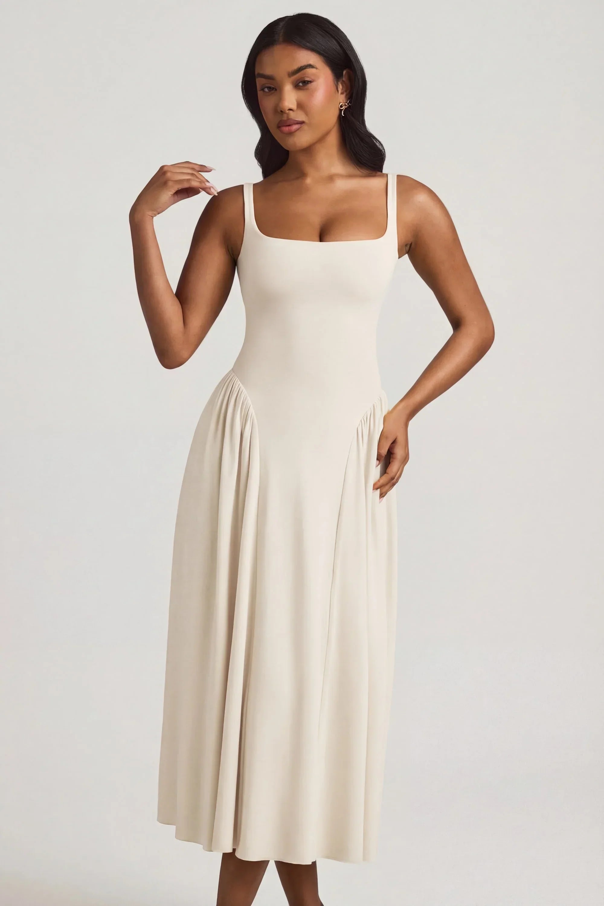 Modal A Line Midaxi Dress in Ivory