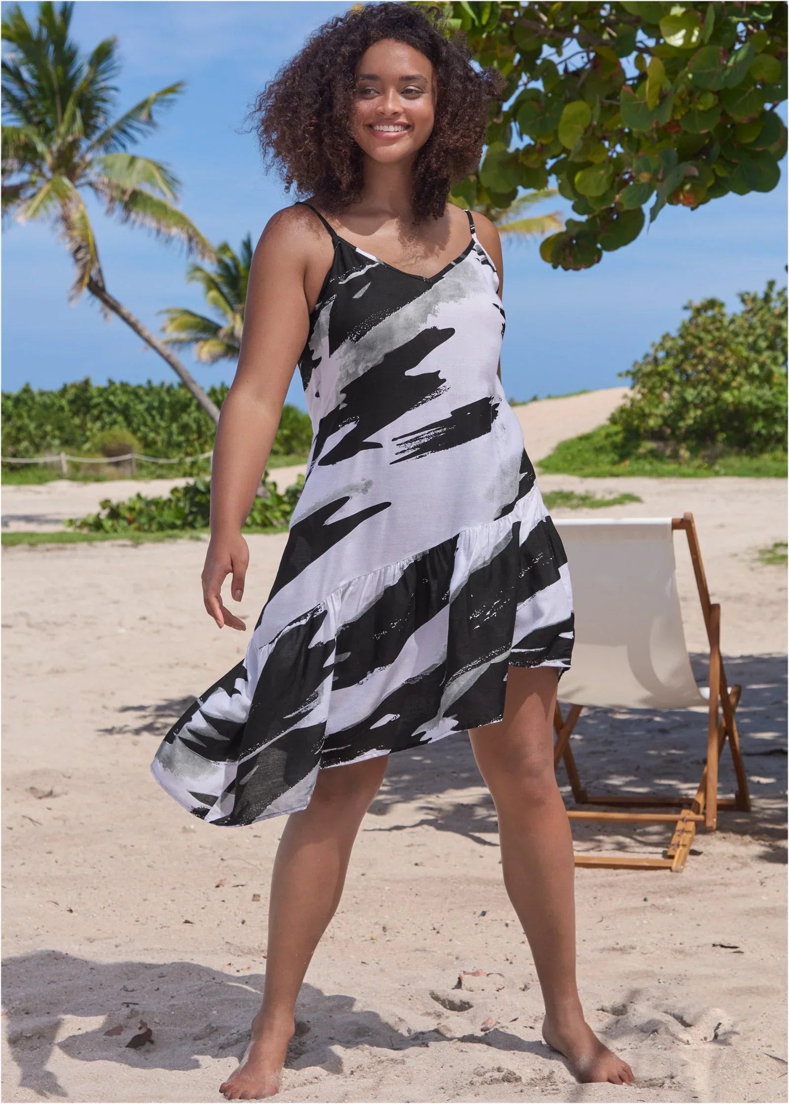 Asymmetrical Cover Up Dress Paint Party