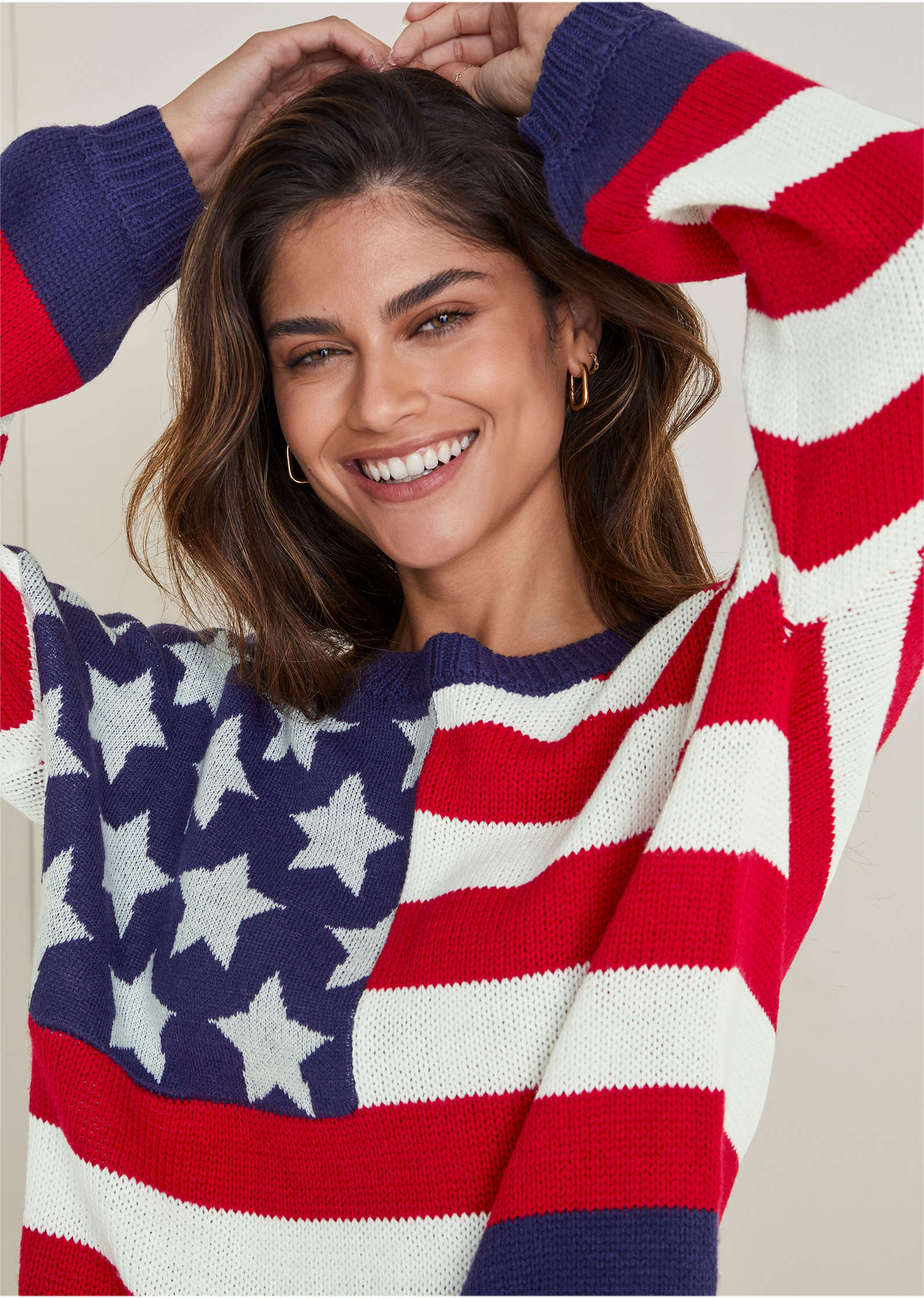 Stars And Stripes Sweater Racing Red Multi