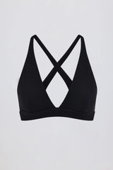 Soft Active Cross Back Sports Bra in Black