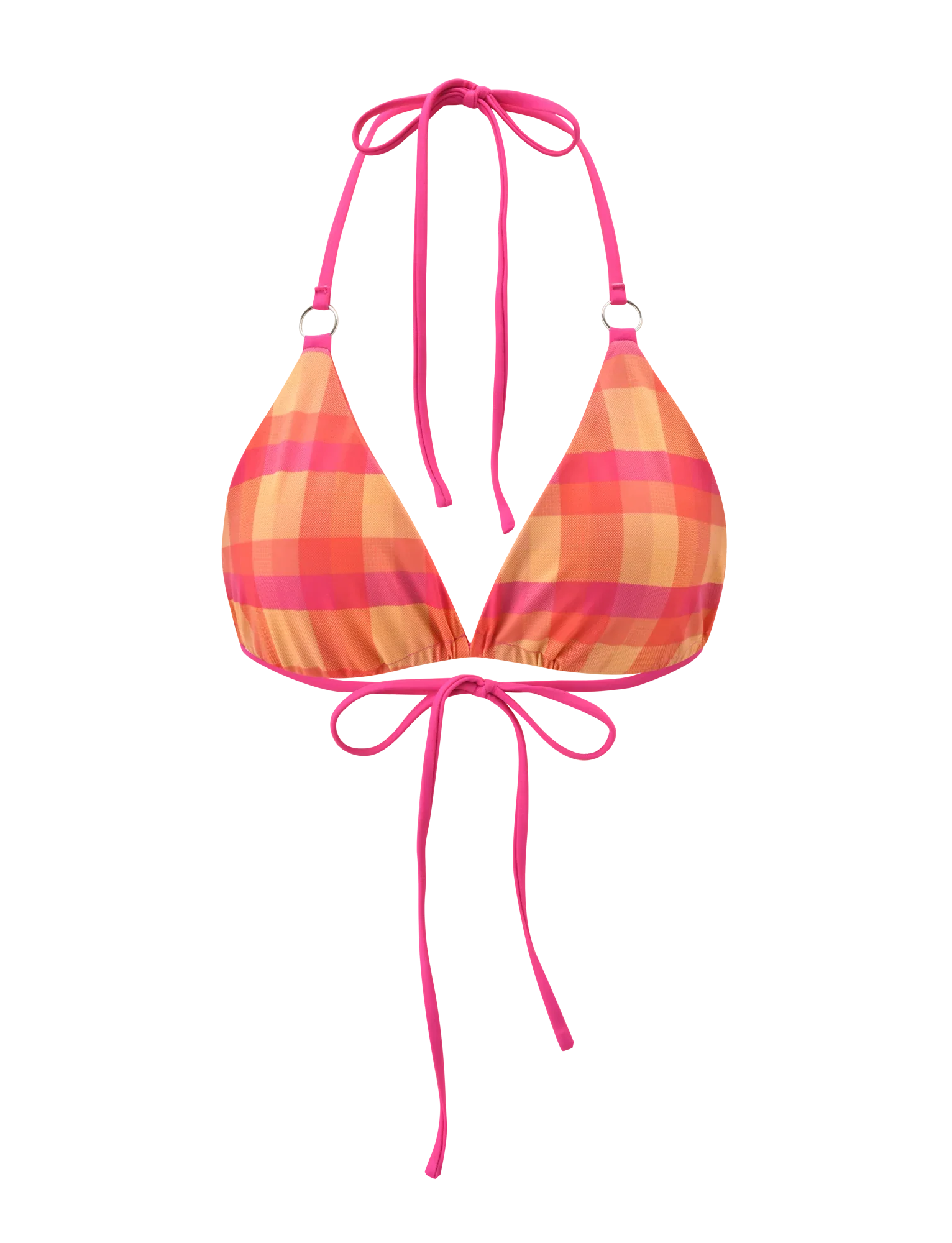 AYANNA REVERSIBLE BIKINI TOP GINGHAM AND RESORT PLAID
