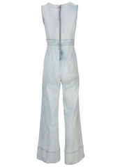 Stretch Denim Jumpsuit Light Wash