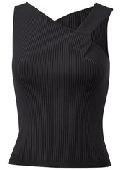 Twist Detail Sweater Tank Jet Black